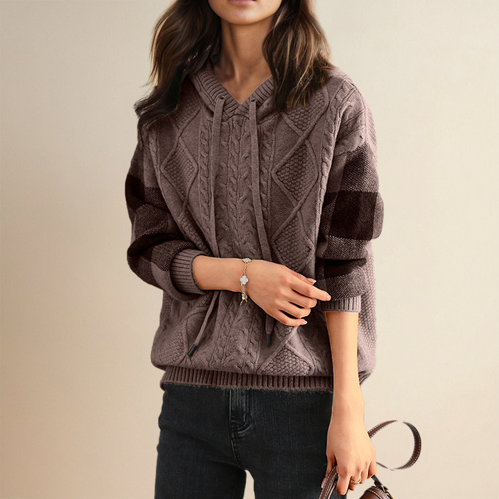Emily | Pullover mit Kapuze aus strukturiertem Strick